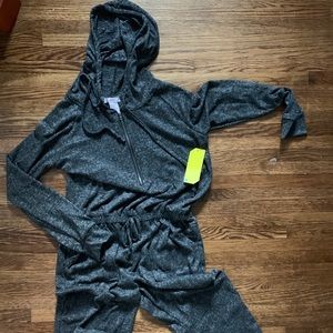 Hooded quarter zip jumpsuit